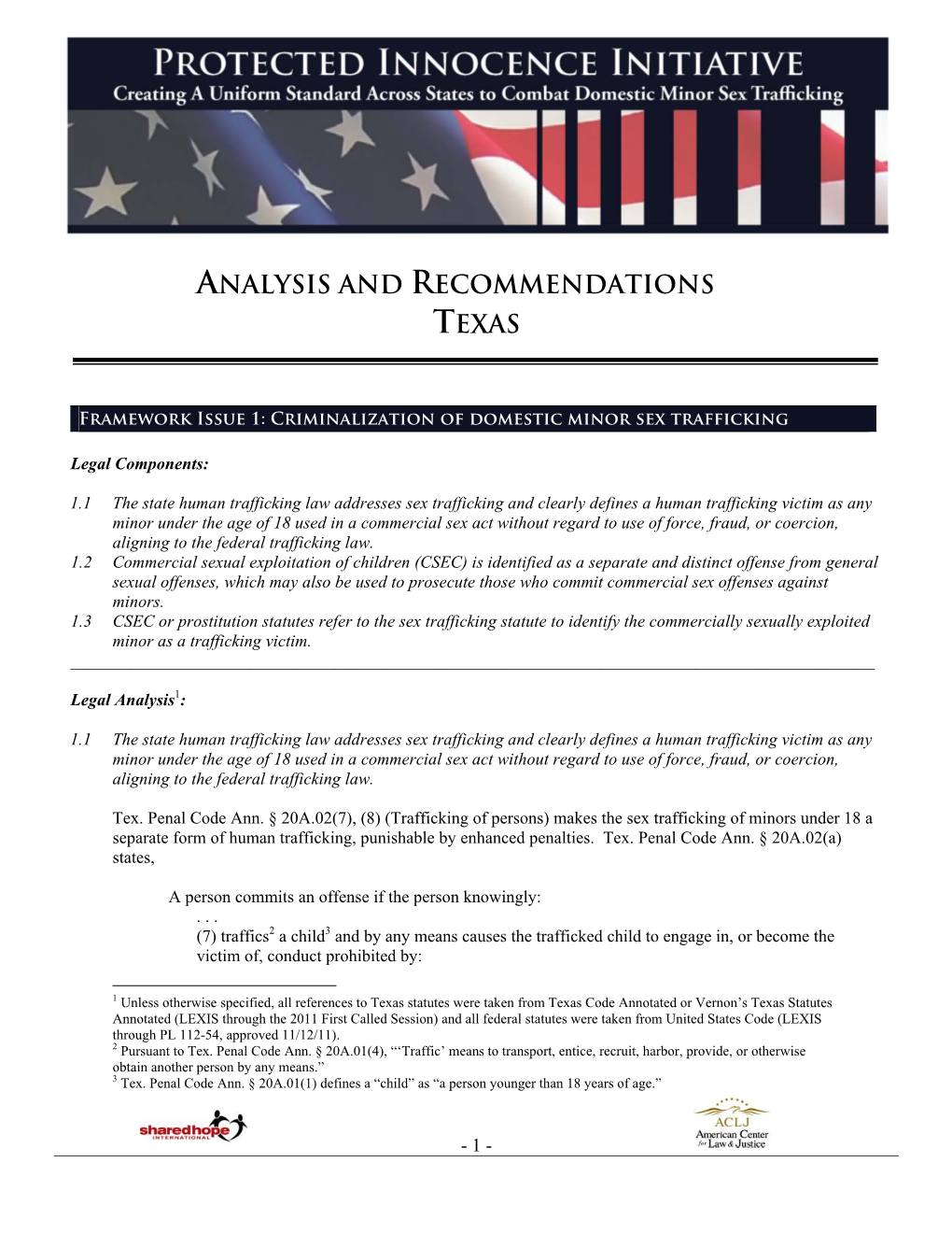 Analysis and Recommendations Texas