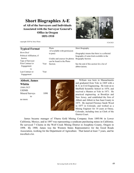 Short Biographies