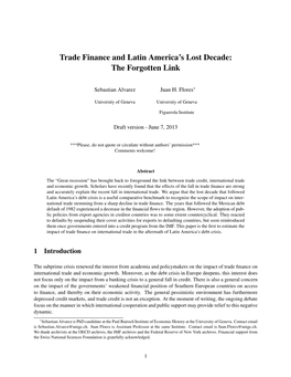 Trade Finance and Latin America's Lost Decade