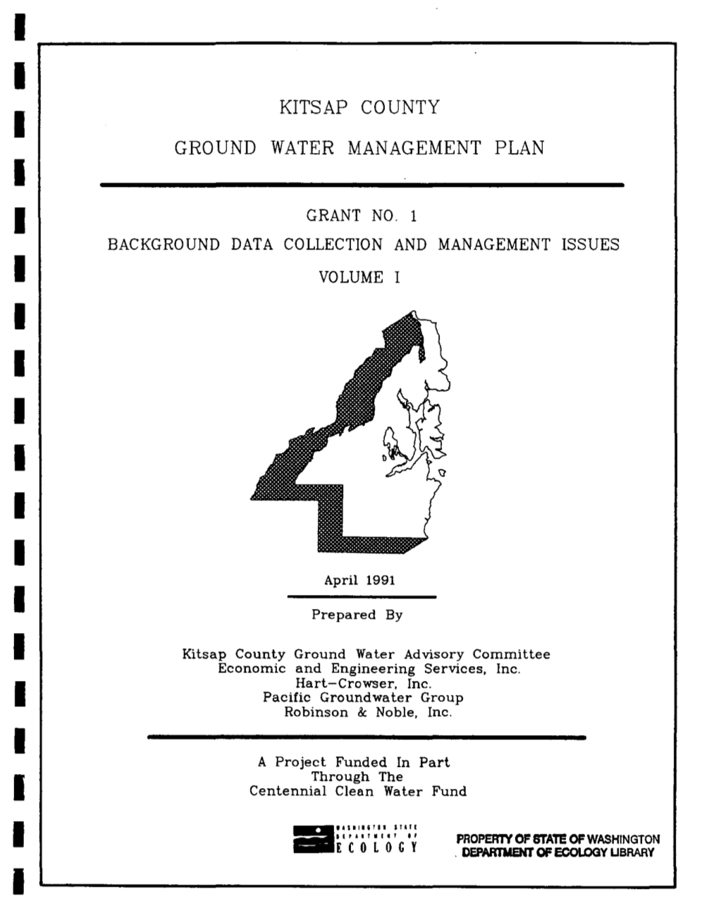 Kitsap County GWM Plan, Background Data Collection and Management Issues Volume I