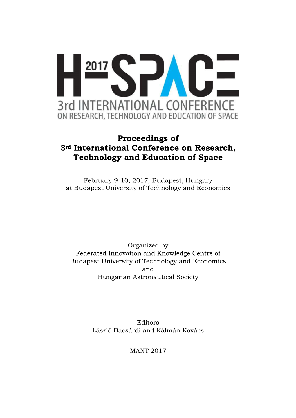 Proceedings of 3Rd International Conference on Research, Technology and Education of Space