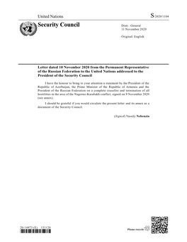 Security Council Distr.: General 11 November 2020