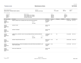 Maintenance Items N475HM