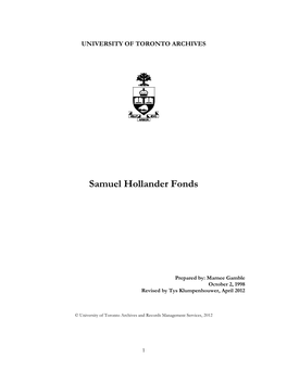 Samuel Hollander Fonds