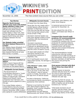 November 12, 2006 the Free-Content News Source That You Can Write! Page 1