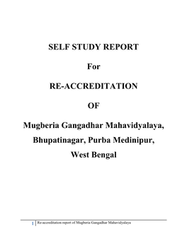 SELF STUDY REPORT for RE-ACCREDITATION of Mugberia