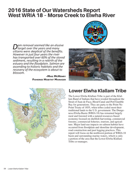2016 State of Our Watersheds Report West WRIA 18 – Morse Creek to Elwha River