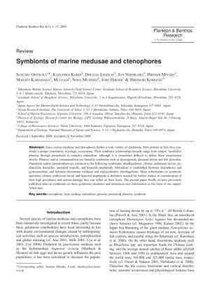 Symbionts of Marine Medusae and Ctenophores