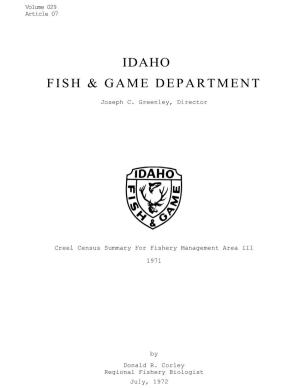 Idaho Fish & Game Department