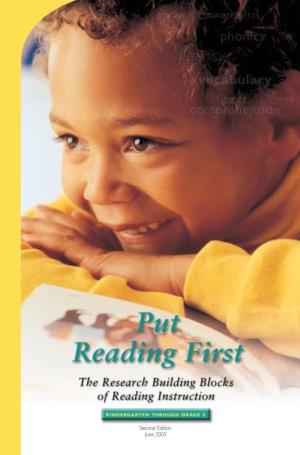 Put Reading First: the Research Building Blocks for Teaching Children to Read