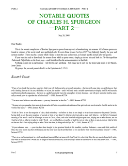 Notable Quotes of Charles H. Spurgeon —Part 2—