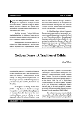 Gotipua Dance : a Tradition of Odisha