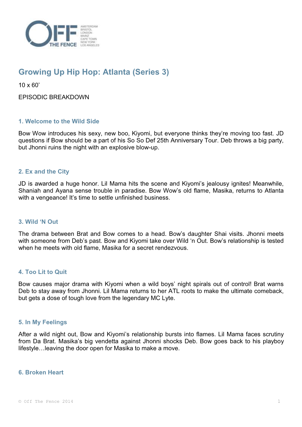 Growing up Hip Hop: Atlanta (Series 3) 10 X 60’ EPISODIC BREAKDOWN