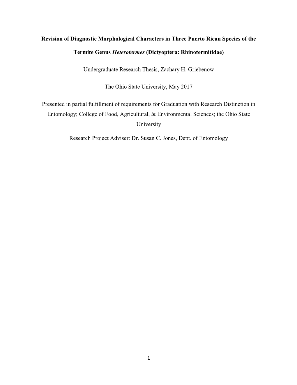 Revision of Diagnostic Morphological Characters in Three Puerto Rican Species of the Termite Genus Heterotermes (Dictyoptera: Rh