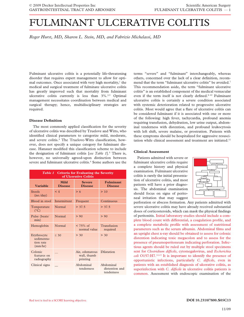 Fulminant Ulcerative Colitis — 1 Fulminant Ulcerative Colitis