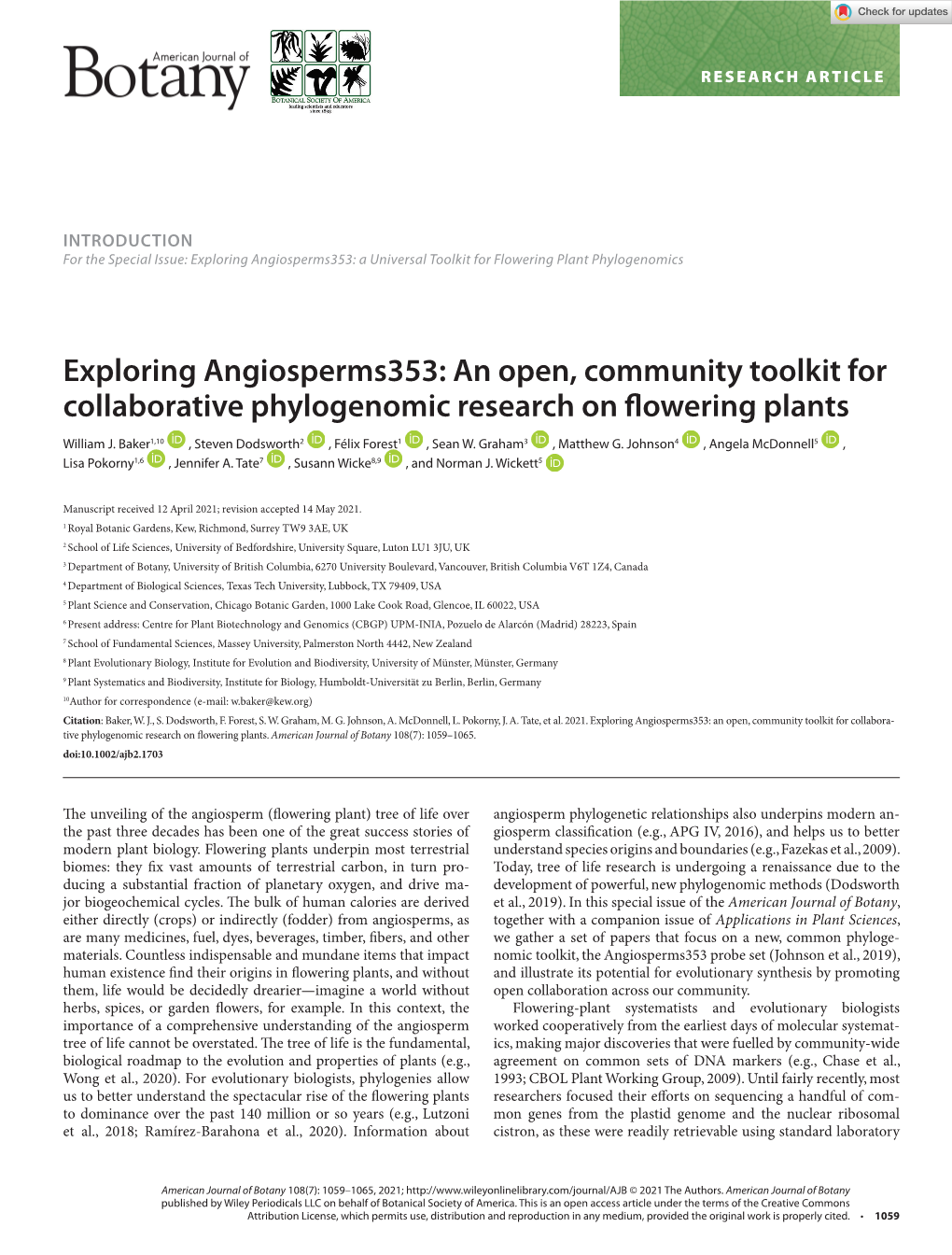 Exploring Angiosperms353: a Universal Toolkit for Flowering Plant Phylogenomics