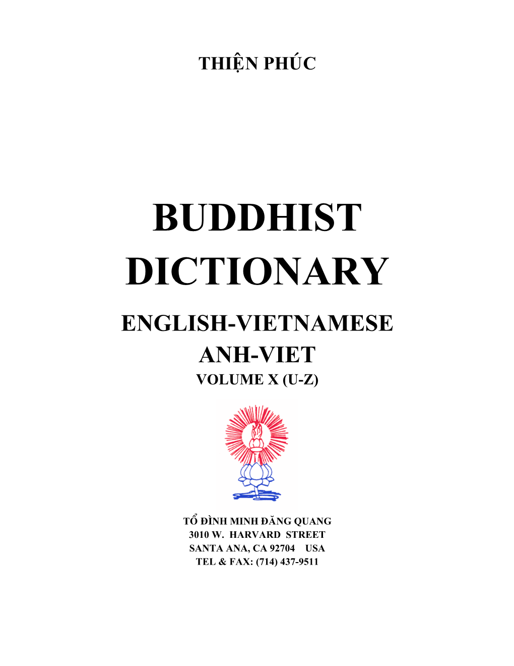 Buddhist Dictionary