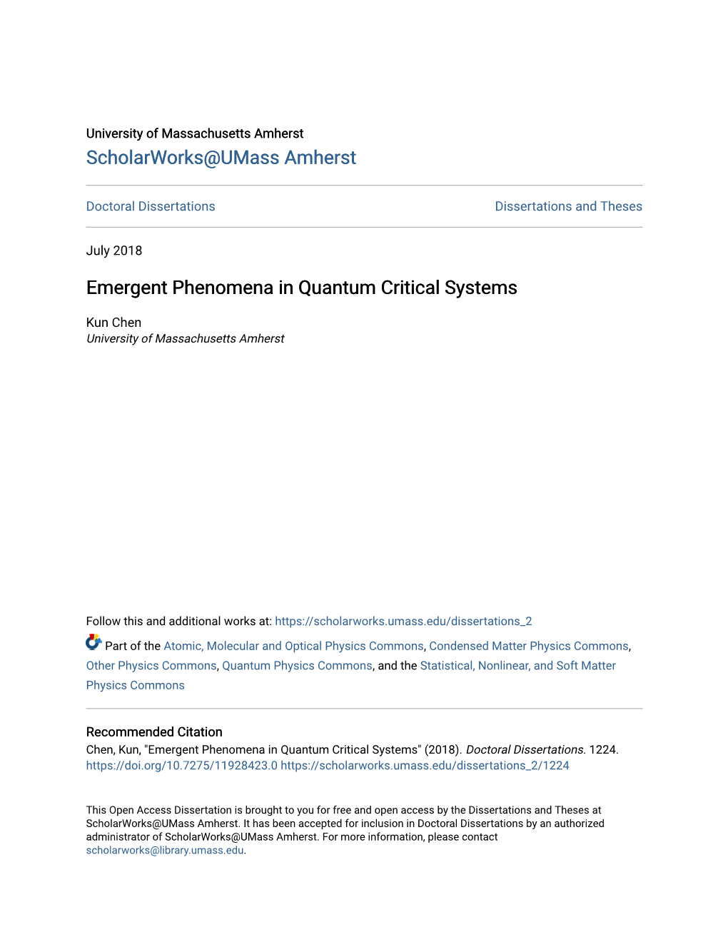 Emergent Phenomena in Quantum Critical Systems