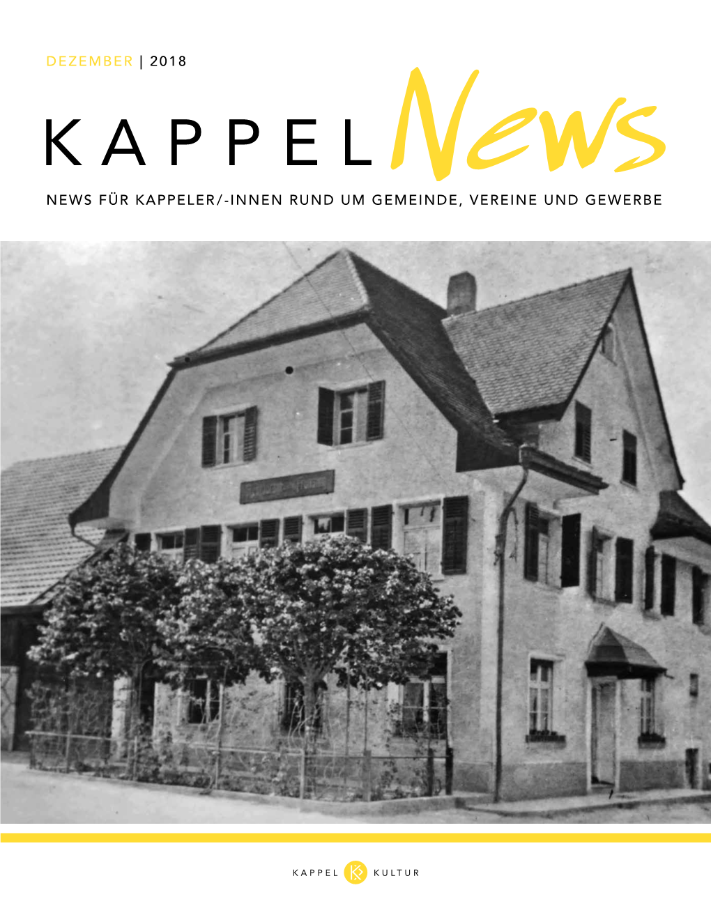 News Für Kappeler/-Innen Rund Um Gemeinde, Vereine Und Gewerbe Kappelnews | Inhaltsverzeichnis Vorwort | Kappelnews