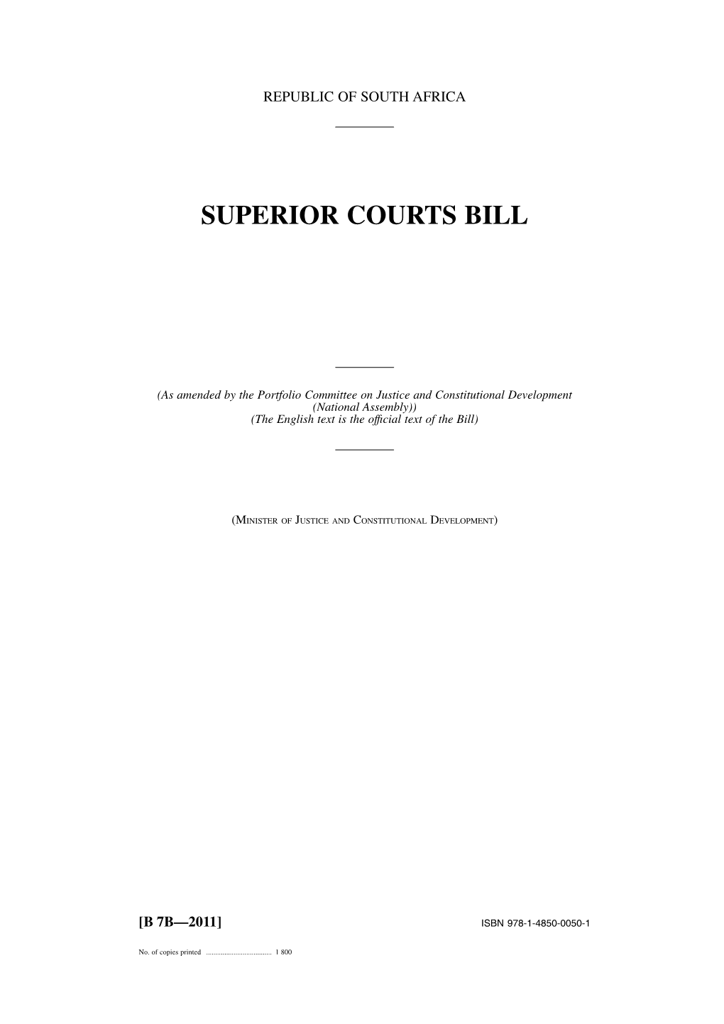 Superior Courts Bill