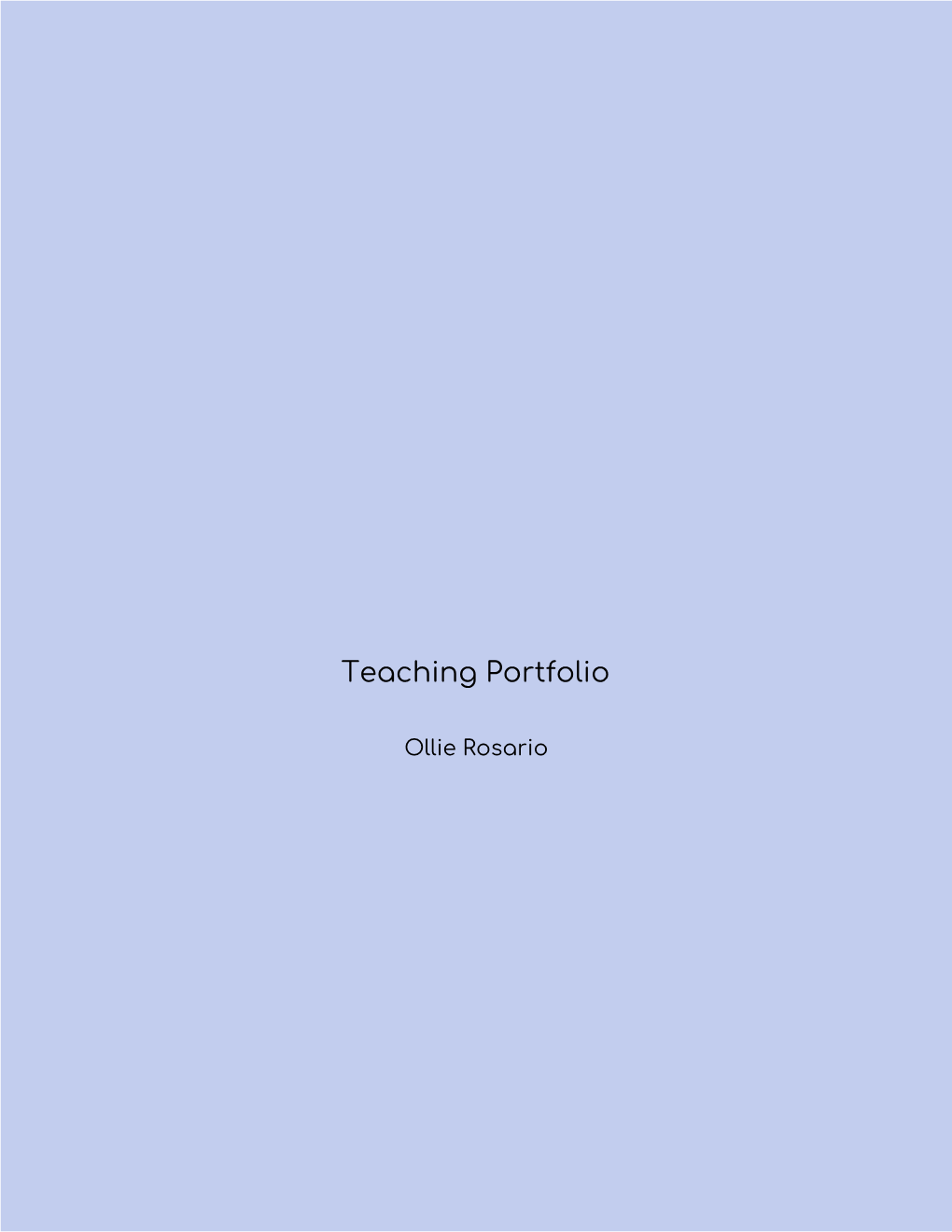 Teaching Portfolio