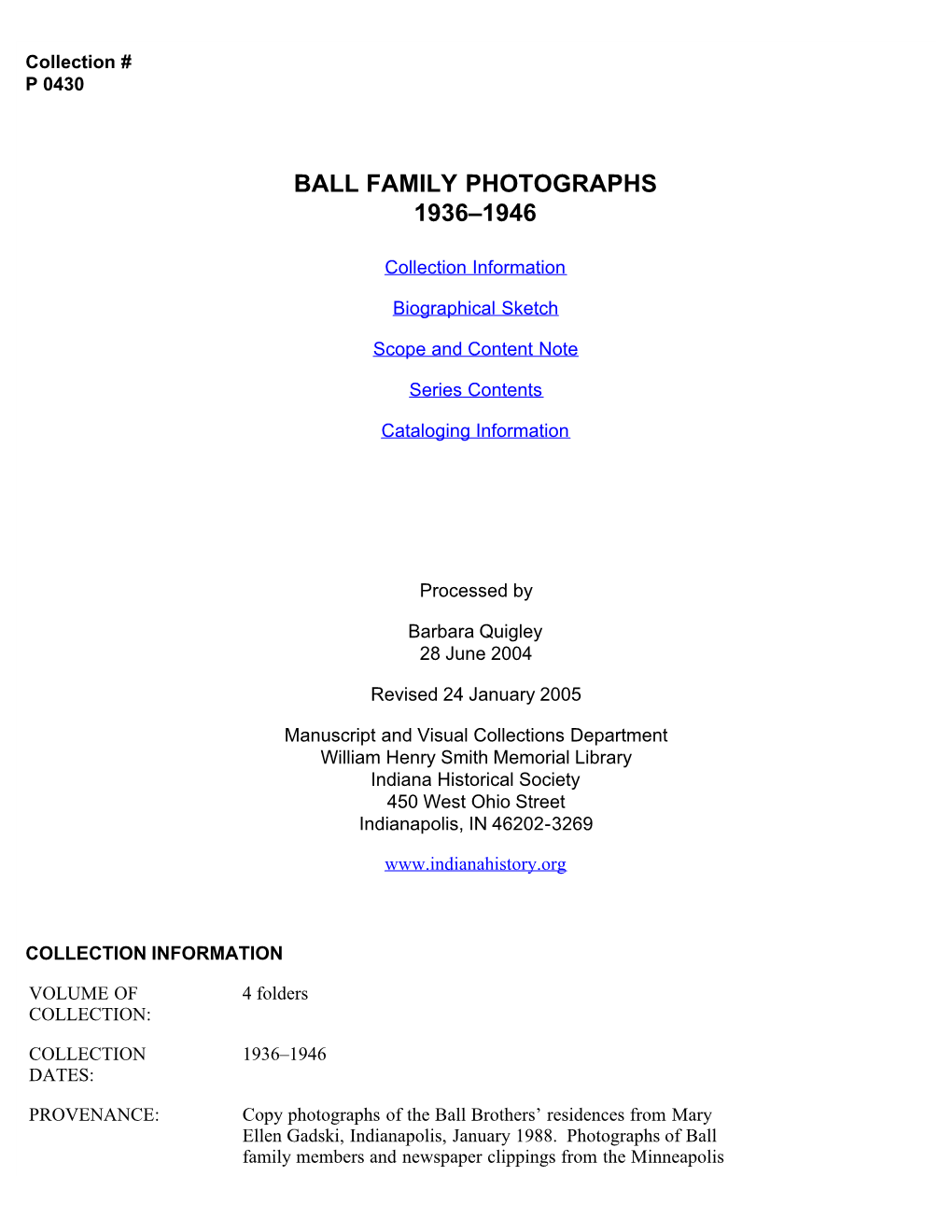 Ball Family Photographs 1936-1946