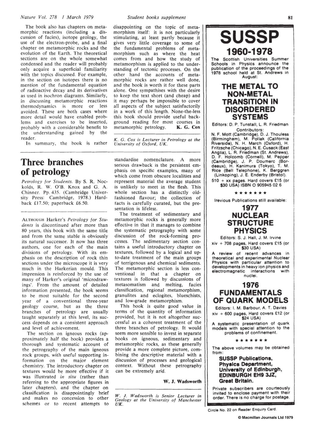 Three Branches of Petrology