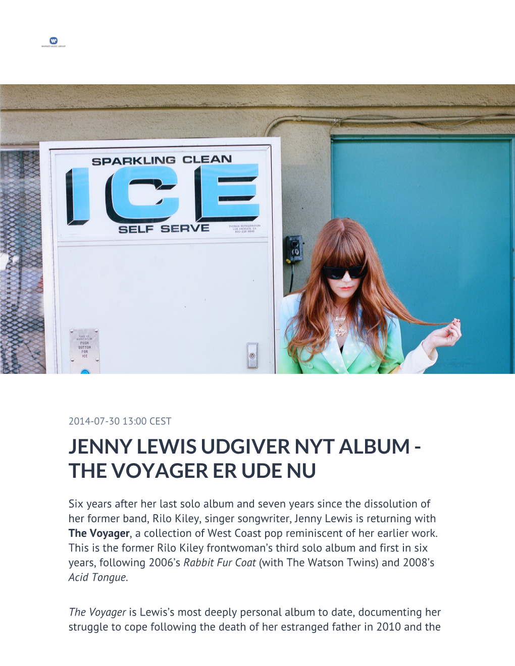 Jenny Lewis Udgiver Nyt Album - the Voyager Er Ude Nu