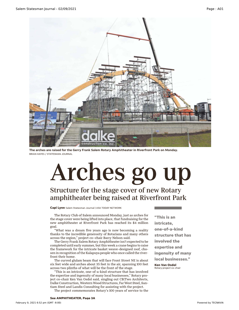 Amphitheater in Riverfront Park on Monday