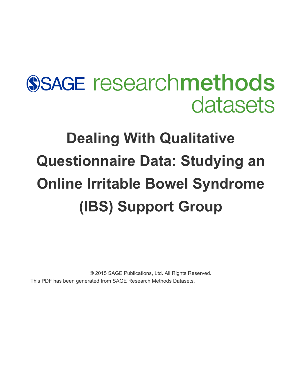 Studying an Online Irritable Bowel Syndrome (IBS) Support Group