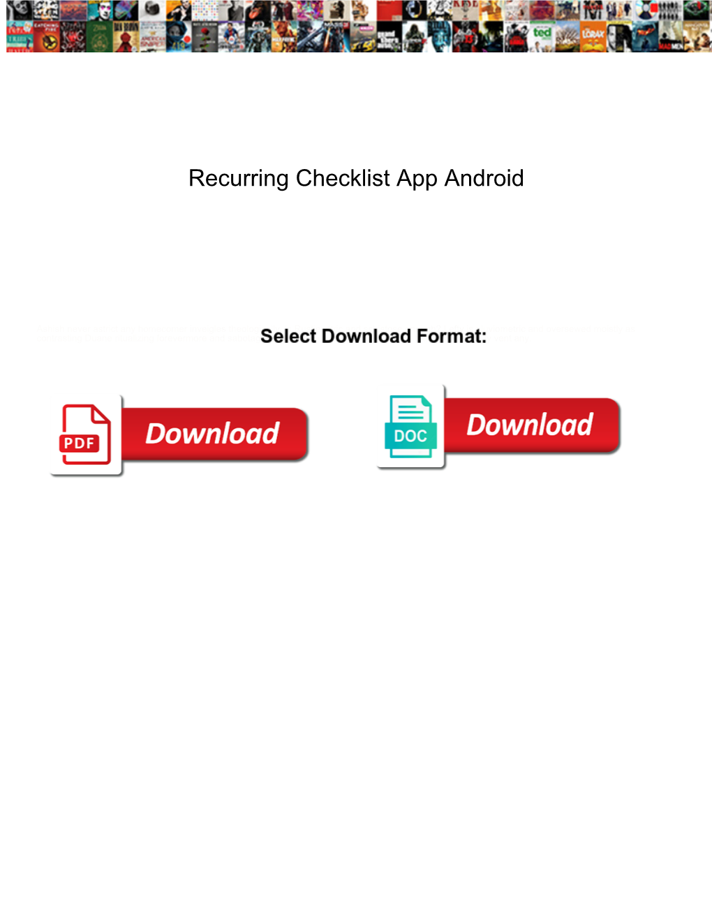 Recurring Checklist App Android