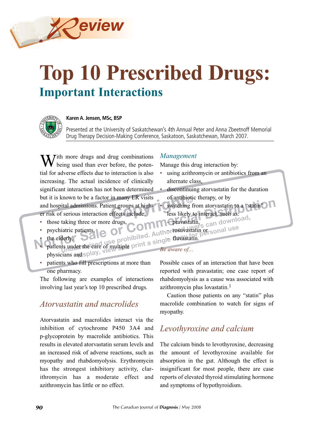 Top 10 Prescribed Drugs: Important Interactions