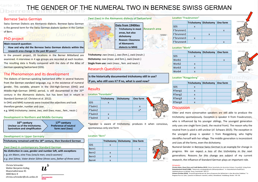 The Gender of the Numeral Two in Bernese Swiss German