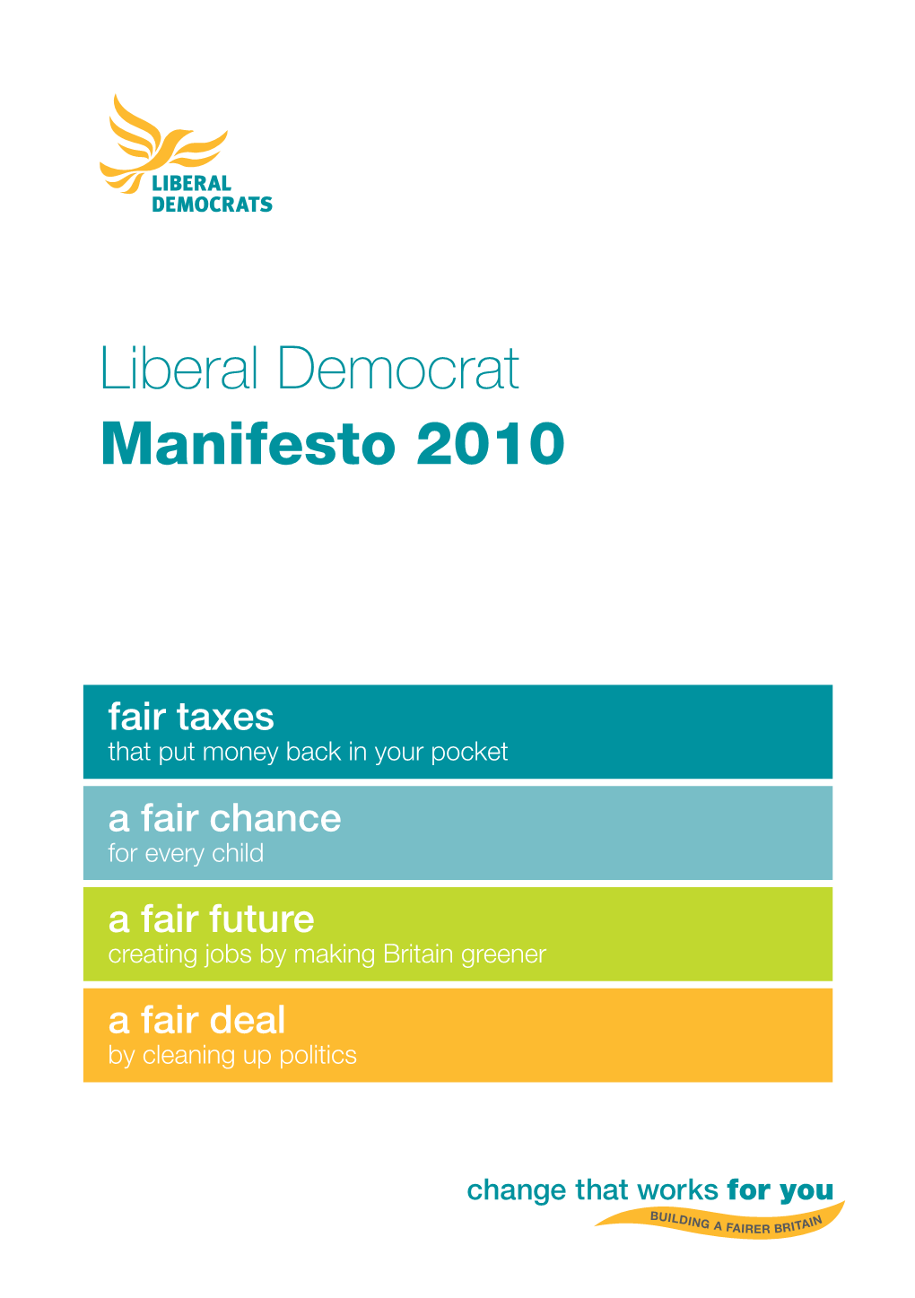 Liberal Democrat Manifesto 2010