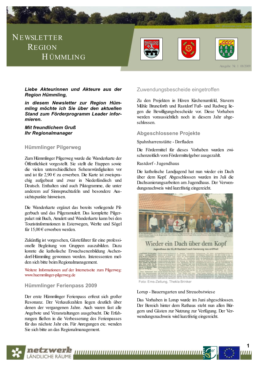 Newsletter Region Hümmling