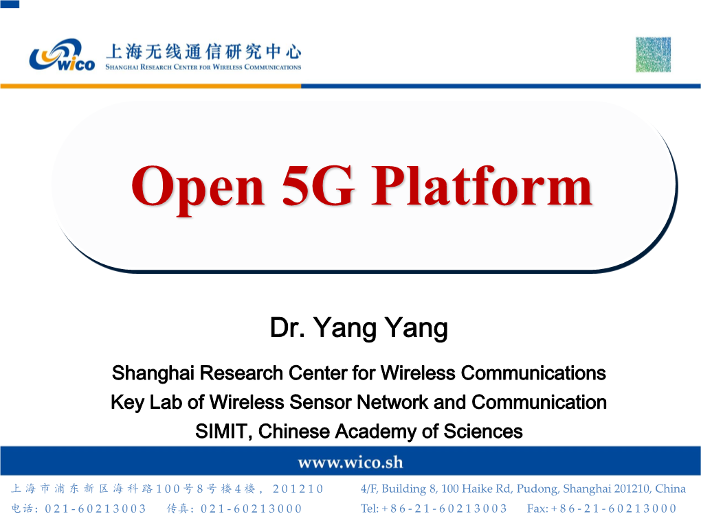 Open 5G Platform