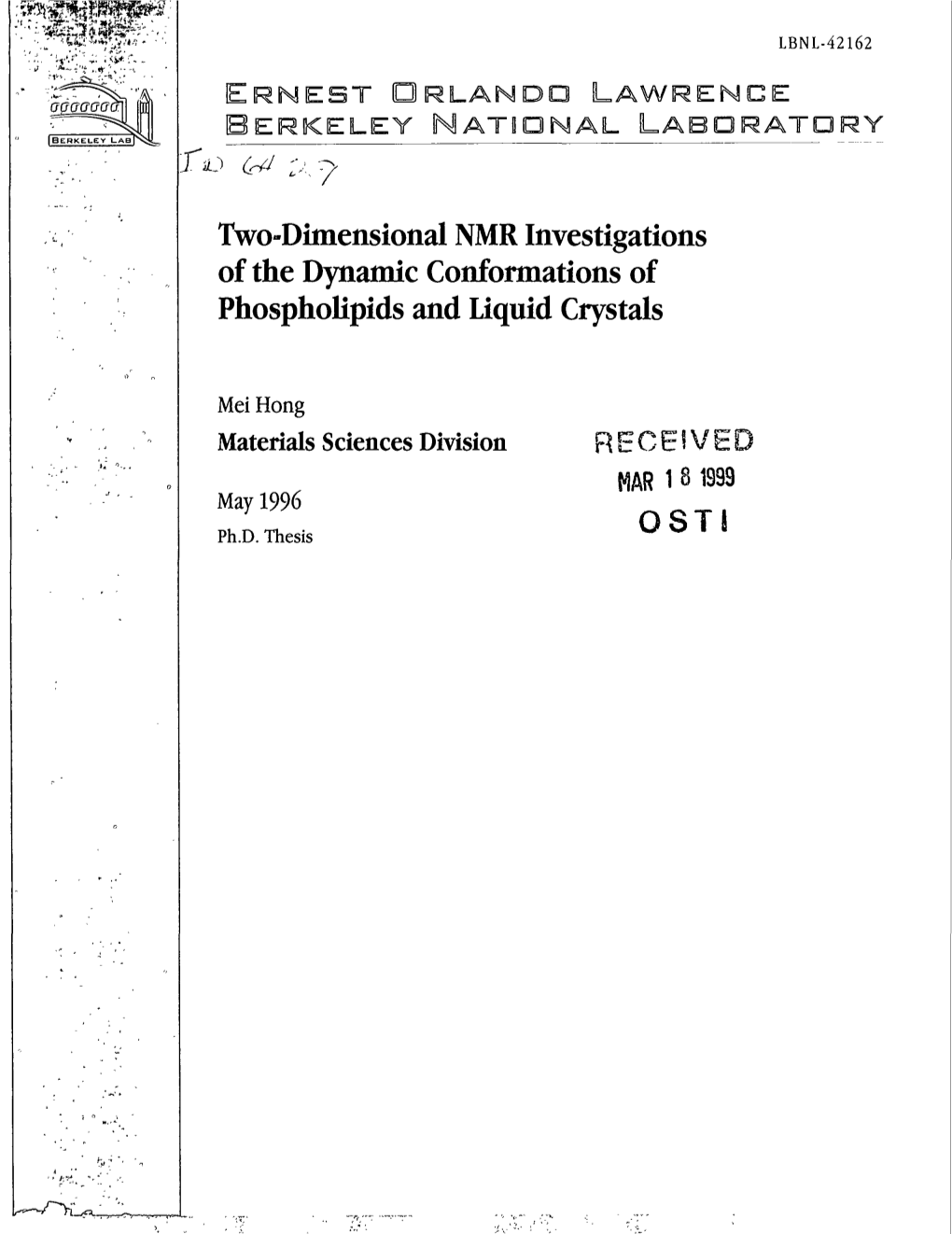 Two-Dimensional NMR Investigations of the Dynamic Conformations of Phospholipids and Liquid Crystals