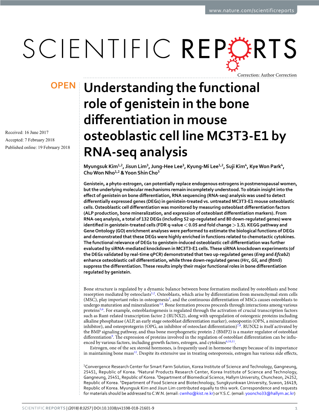 Understanding the Functional Role of Genistein in the Bone Differentiation
