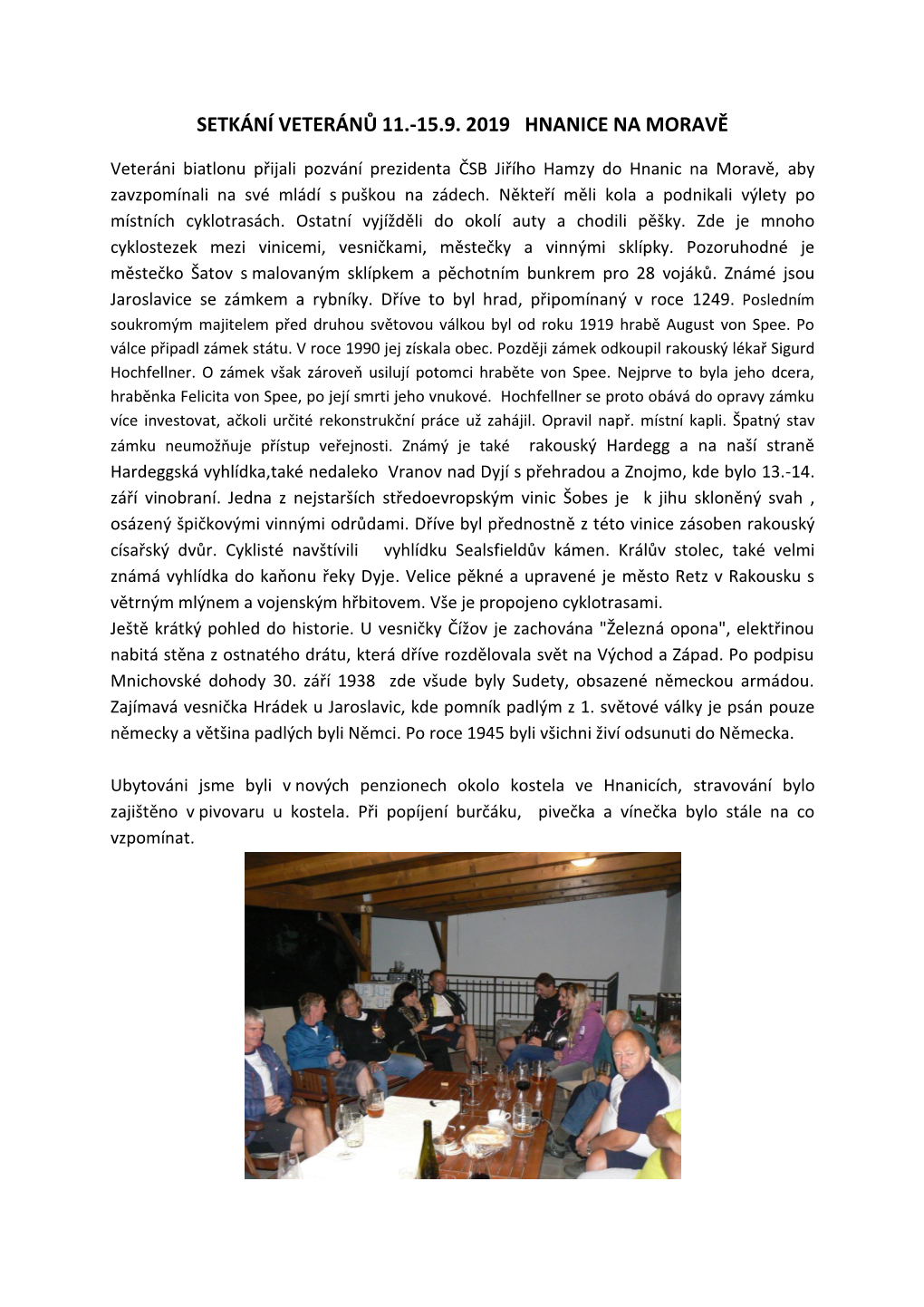 Setkání Veteránů 11.-15.9. 2019 Hnanice Na Moravě