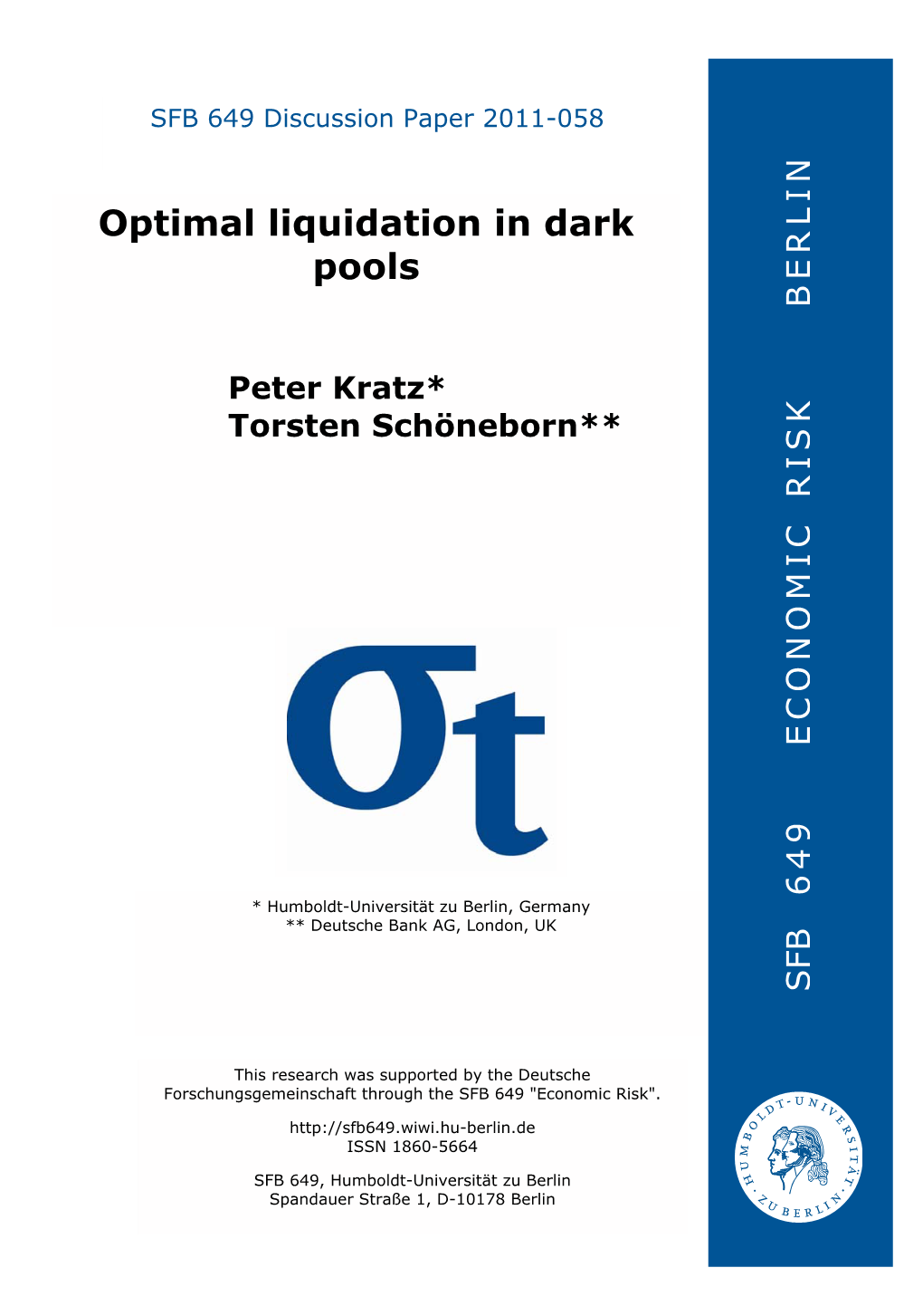 Optimal Liquidation in Dark Pools$