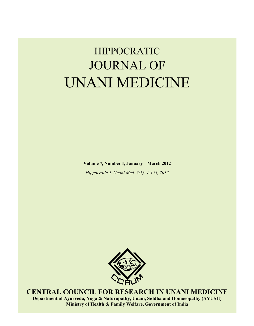 Hippocratic Journal of Unani Medicine