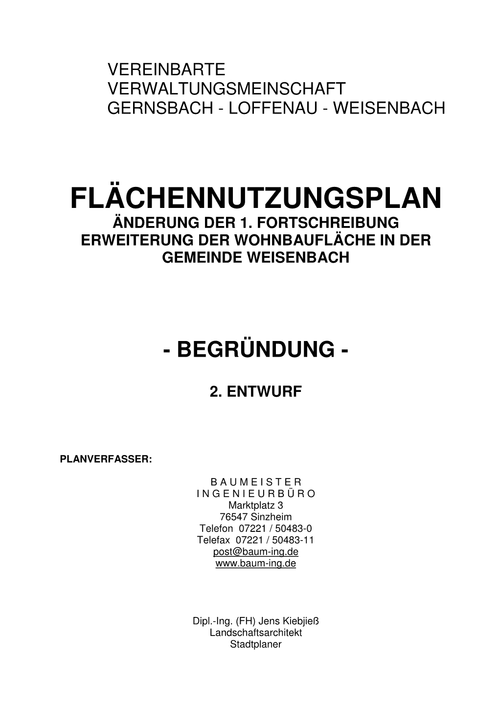 Flächennutzungsplan Änderung Der 1