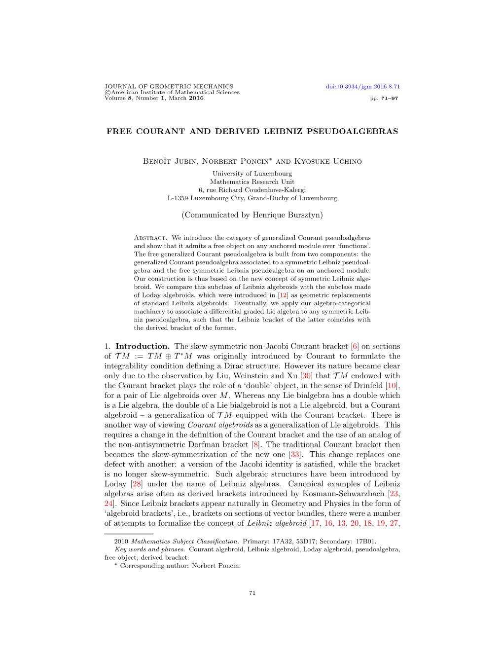 Free Courant and Derived Leibniz Pseudoalgebras