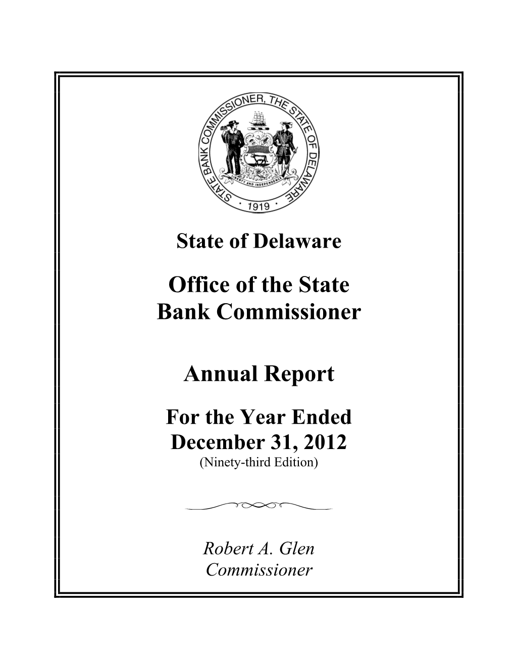 Office of the State Bank Commissioner Annual Report