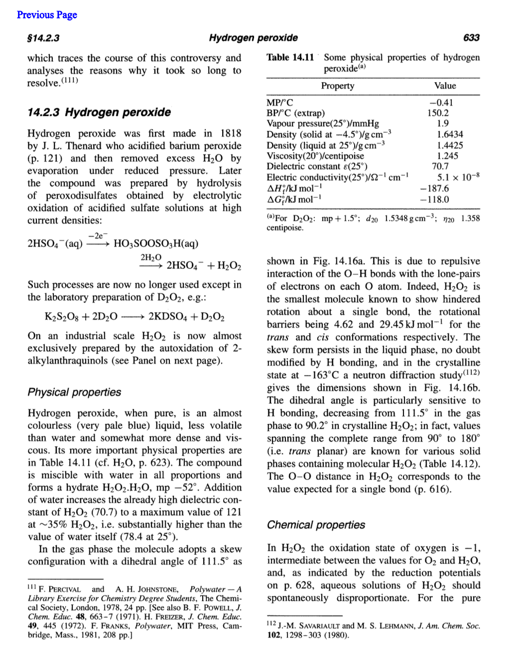 142.3 Hydrogen Peroxide BPPC (Extrap) 150.2 Vapour Pressure(25