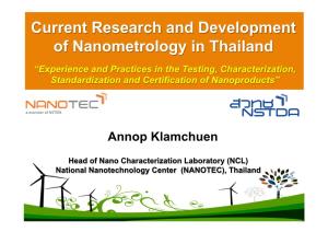 Current Research and Development of Nanometrology in Thailand