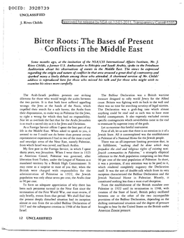 Bitter Roots: the Bases of Present Conflicts in the Middle East