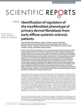 Identification of Regulators of the Myofibroblast Phenotype of Primary