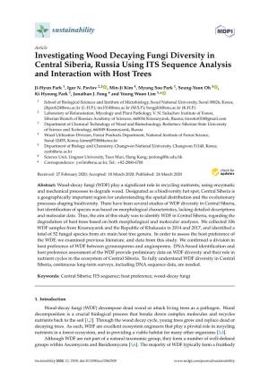 Investigating Wood Decaying Fungi Diversity in Central Siberia, Russia Using ITS Sequence Analysis and Interaction with Host Trees