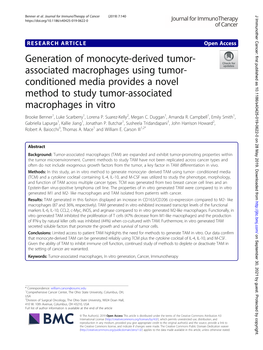 Generation of Monocyte-Derived Tumor-Associated Macrophages Using